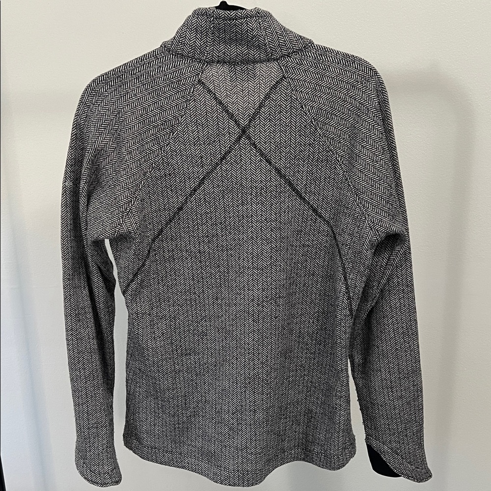 Gray Herringbone Zip-Up Jacket - image 3